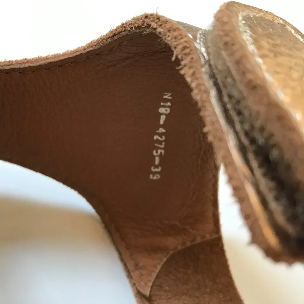 Pedro Garcia Genar Platform Sandals Womens 39 Brown Copper Suede Leather Shoes - Picture 9 of 13